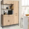 Image de IDMarket Buffet De Cuisine Avec Colonne De Rangement 120 Cm Detroit 6 Portes + Tiroir Design Industriel
