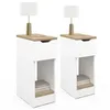 Image de Lot de 2 tables de chevet ANOUK 1 tiroir avec niche blanc et bois