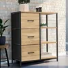 Image de Petit Buffet D'appoint Industriel 3 Tiroirs Et ÃtagÃ¨res
