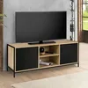 Image de Meuble TV 140 Cm Boston 2 Portes Noires Design Industriel
