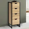 Image de IDMarket Meuble De Rangement 4 Tiroirs Detroit 30 Cm Chiffonnier D'appoint Design Industriel