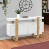 Image de Buffet 140 cm phoenix 4 portes blanc et bois