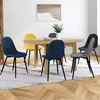 Image de Lot de 6 chaises dali en velours mix color bleu, gris foncÃ©, gris clair et jaune