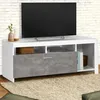 Image de Meuble tv 110 cm malo blanc et placard effet bÃ©ton