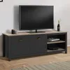 Image de Meuble tv 140 cm vintage isis bois et noir