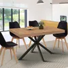 Image de IDMarket Table À Manger Rectangle Alix 4-6 Personnes Pied Araignée Bois Et Noir 110 Cm