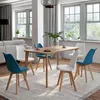 Image de Lot de 6 chaises scandinaves sara mix color bleu canard x3 et blanc x3