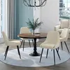 Image de IDMARKET Lot de 4 chaises THALYA en velours beige avec demi-accoudoirs