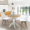 Image de IDMarket Table À Manger Ronde Alix 2-4 Personnes Pied Araignée Bois Et Blanc 80 Cm