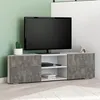 Image de Meuble tv 110 cm d'angle eli blanc portes effet bÃ©ton