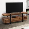 Image de Idmarket Meuble Tv 140 Cm Austria Avec Tiroirs Bois Pieds Ãpingle