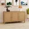 Image de Buffet bas vintage 113 cm HANAE 3 portes effet naturel cannage
