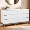 Image de IDMarket Idmarket Commode 6 Tiroirs Helsinki Xxl 140 Cm Scandinave Blanc