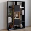 Image de EtagÃ¨re bibliothÃ¨que colette avec 11 compartiments et 2 cases noir et effet bois h.143 cm