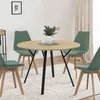 Image de IDMarket Table À Manger Ronde Yseult 4-6 Personnes Bois Et Noir Design Industriel 110 Cm