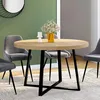 Image de IDMarket Table À Manger Ronde Selma 4-6 Personnes Bois Et Noir 110 Cm