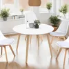 Image de IDMarket Table À Manger Ronde Scandinave 110 Cm Blanc