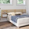 Image de IDMARKET TÃªte de lit en lattes AVA avec chevets suspendus + tiroir 240 CM faÃ§on bois clair et blanc