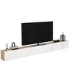 Image de Meuble TV 300 cm suspendu ELIO 3 portes bois et blanc