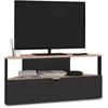 Image de Meuble TV 100 cm d'angle ELI bois faÃ§on hÃªtre et noir
