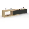 Image de Meuble TV extensible 140-200 cm RAPHAEL 2 portes bois et noir