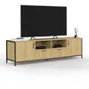 Image de Meuble TV 180 cm DETROIT 2 portes 2 tiroirs design industriel