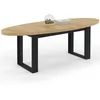 Image de IDMarket Table à manger PHOENIX 8 personnes ovale 200 cm bois et noir