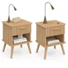 Image de Idmarket Lot De 2 Tables De Chevet Juliette 1 Tiroir Avec Niche Effet Lattes