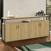 Image de Buffet 160 cm detroit 4 portes bois et noir design industriel