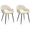 Image de Lot de 2 chaises de salle Ã  manger, fauteuils de table CLARA en velours crÃ¨me