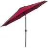 Image de Outsunny Parasol En Métal Rond Polyester 180g/M? Manivelle Inclinable ? 3 X 2,45 M Bordeaux