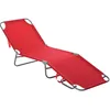 Image de Outsunny Bain De Soleil Transat Pliable Dossier Réglable Multipositions Métal Et Polyester Rouge