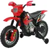 Image de Moto cross électrique enfant 3 à 6 ans 6 V phares klaxon musiques 102 x 53 x 66 cm rouge et noir