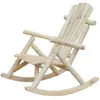 Image de Outsunny Fauteuil De Jardin Adirondack À Bascule Rocking Chair Style Néo-Rétro Assise Dossier Ergonomique Bois Naturel De Pin