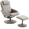 Image de Homcom Fauteuil Relax Inclinable Style Contemporain Avec Repose-Pieds Revêtement Synthétique Acier Gris