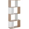 Image de Homcom Bibliothèque Étagère Meuble De Rangement Design Contemporain En S 4 Étagères 60l X 24l X 148h Cm Chêne Blanc