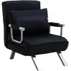 Image de Homcom Fauteuil Chauffeuse Canapé-Lit Convertible 1 Place Déhoussable Grand Confort Coussin Pieds Accoudoirs Mét
