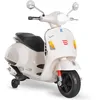 Image de Vespa scooter moto électrique enfants 6 V dim. 102L x 51l x 76H cm musique MP3 port USB klaxon phare feu AR blanc