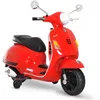 Image de Vespa scooter moto électrique enfants 6 V dim. 102L x 51l x 76H cm musique MP3 port USB klaxon phare feu AR rouge