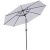 Image de Outsunny Parasol En M?Tal Rond Polyester 180g/M? Manivelle Inclinable ? 3 X 2,45 M Blanc