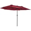 Image de Outsunny Parasol De Jardin Xxl Parasol Grande Taille 4,6l X 2,7l X 2,4h M Ouverture Fermeture Manivelle Acier Polyester Haute Densit? Bordeaux