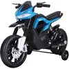 Image de Moto électrique pour enfants 25 W 6 V 3 Km/h effets lumineux et sonores roulettes amovibles bleu
