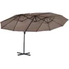 Image de Outsunny Parasol D?Port? Grande Taille Xxl Inclinable Dim. 4,4l X 2,7l X 2,5h M Pi?Tement En Acier Inclus Polyester Marron