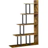 Image de Homcom Étagère Bibliothèque Séparateur De Pièce Style Industriel En Escalier 5 Étagères Dim. 102l X 30l X 160h C