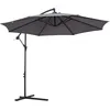 Image de Outsunny Parasol D?Port? Octogonal Inclinable Manivelle Pied Acier ? 3 X 2,5h M Gris