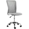 Image de Vinsetto Chaise de bureau ergonomique hauteur réglable piètement chromé pivotant 360° revêtement maille gris