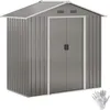 Image de Outsunny Abri De Jardin - Remise Pour Outils - Cabanon Porte Verrouillable - Dim. 194l X 110l X 184h Cm - Tôle D'acier Gris