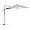 Image de Outsunny Parasol D?Port? Octogonal Parasol Led Inclinable Pivotant Manivelle Pi?Tement Acier Dim. ? 3 X 2,48h M Beige