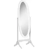 Image de Homcom Miroir à pied ovale style shabby chic inclinaison réglable dim. 47L x 45l x 154H cm MDF blanc