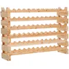 Image de Homcom Étagère À Bouteilles Casier À Vin Range Bouteilles Horizontal 6 Niveaux 72 Bouteilles Max. Dim. 114l X 28l X 80h Cm Bois De Pin Massif